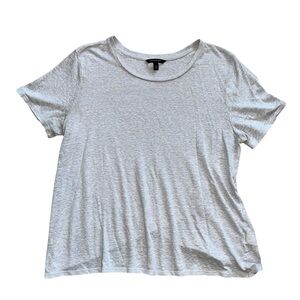 Banana Republic Linen Blend Shirt Gray Xl Cross Open Back Short Sleeve